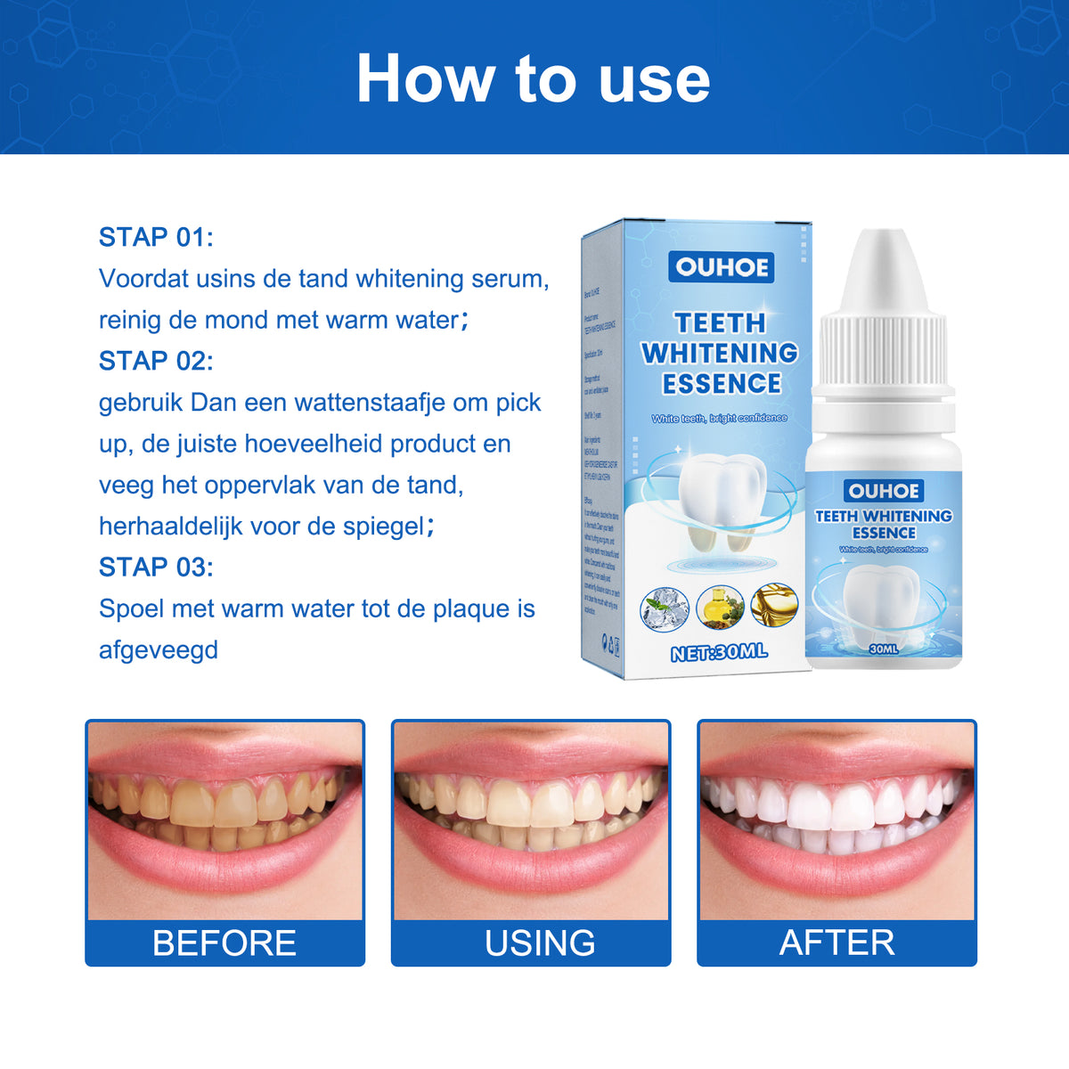 Teeth Whitening Serum, Removing Plaque Smoke Stain Bad Breath Teeth And Oral Cleaning Care Serum