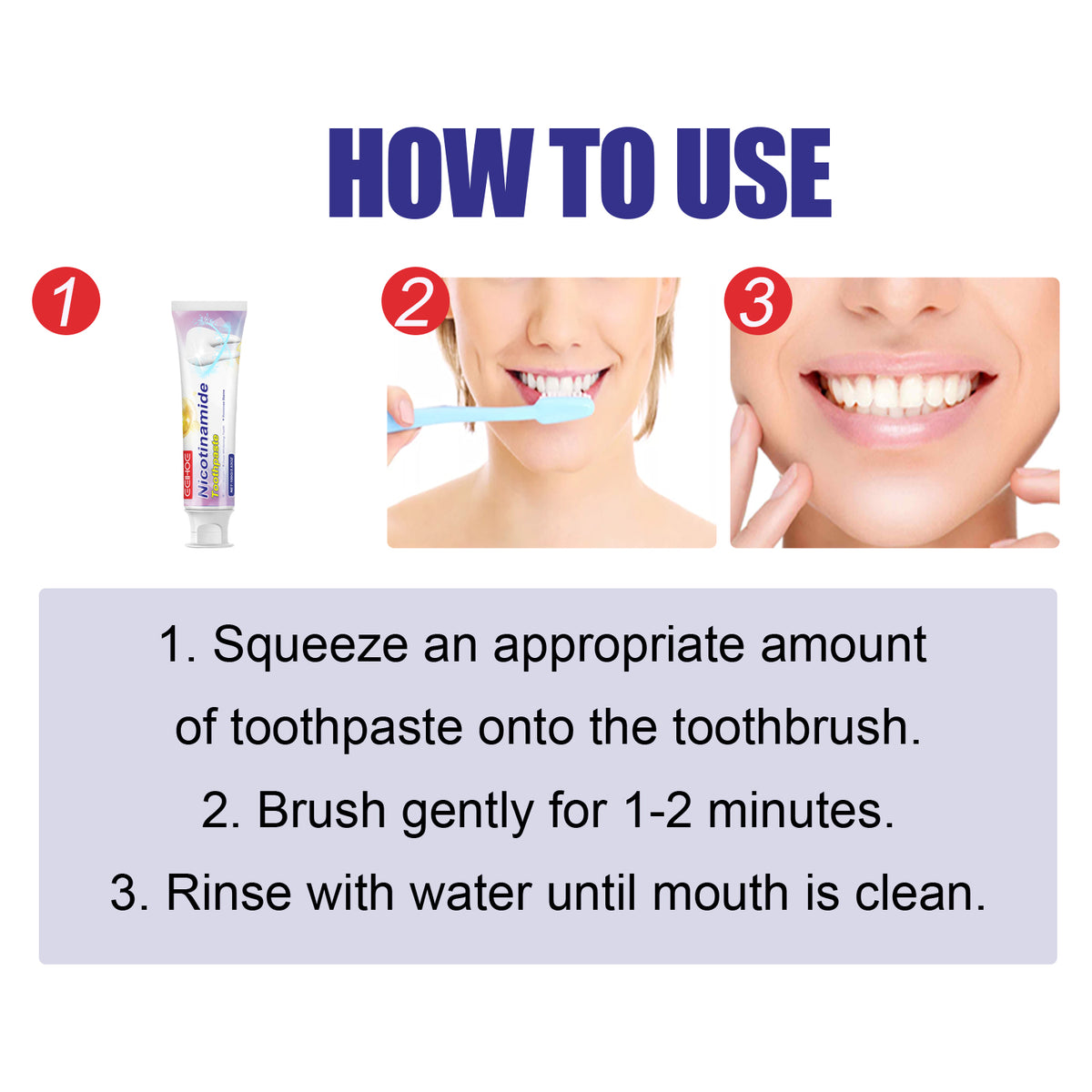 Niacinamide Toothpaste, Cool White Toothpaste Freshen Breath Clean Mouth Guard Gum Jianchi Bright White Toothpaste