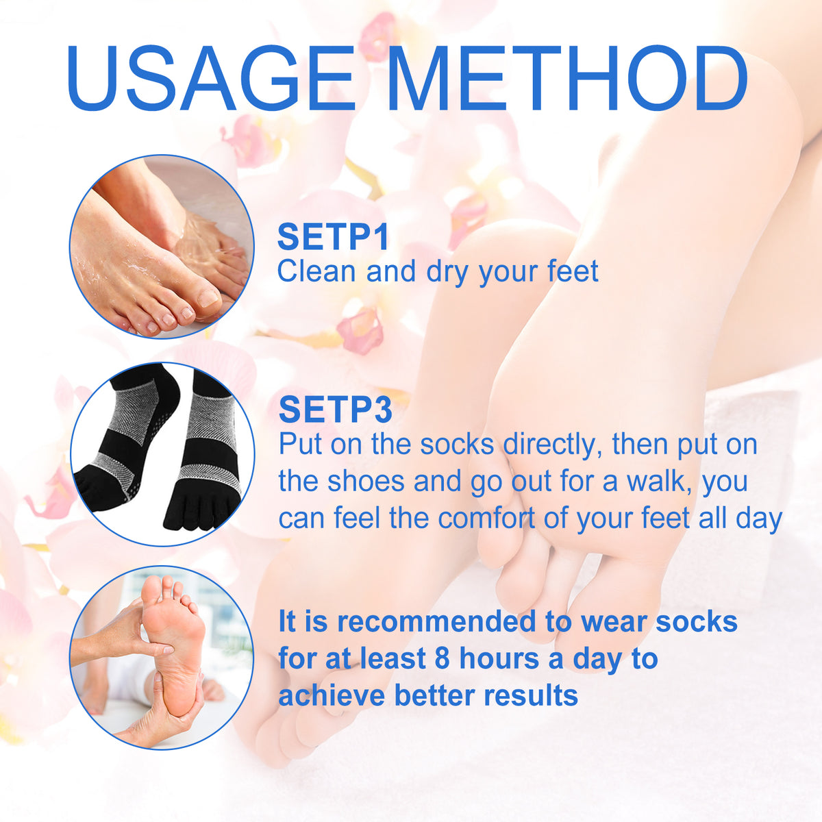 Antifungal Deodorant Socks, Comfortable Breathable Non-slip Anti-foot Sweat Deodorant Foot Care Thermal Socks