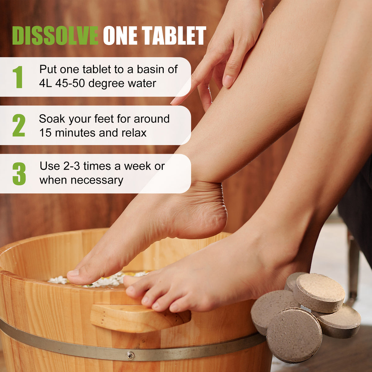 Anti-fungal Foot Soak, Foot Gray Nail Repair Bright Nail Deodorizer Foot Care Foam Tablets