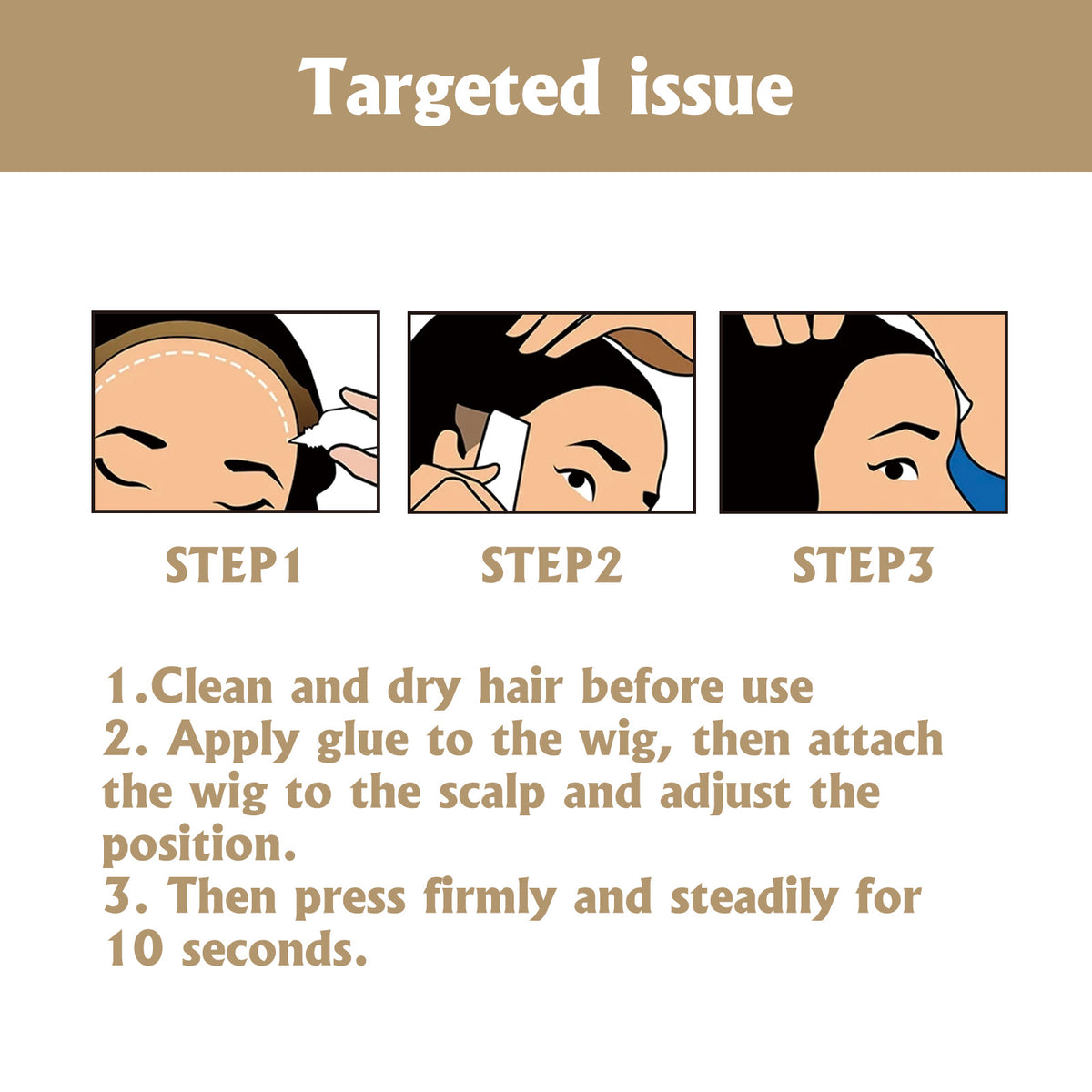 Glue For Wigs, Scalp Hairline Lace Headpiece Gentle Invisible Easy To Dry Wig Adhesive Glue