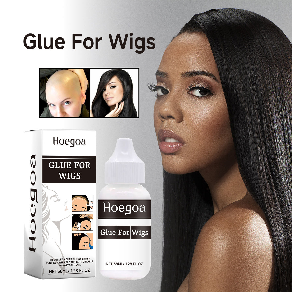 Glue For Wigs, Scalp Hairline Lace Headpiece Gentle Invisible Easy To Dry Wig Adhesive Glue