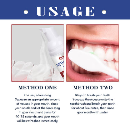 Tooth Cleaning Mousse, Mouth Clean Fresh Bright White Anti-decay Foam Toothpaste