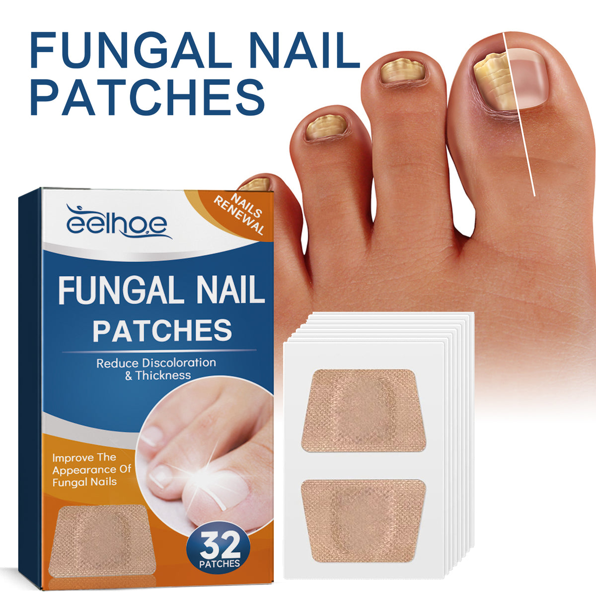 Fungal Nail Patches, Toenail Care Soft Nail, Inlay Nail And Thickening Nail Repair Patch