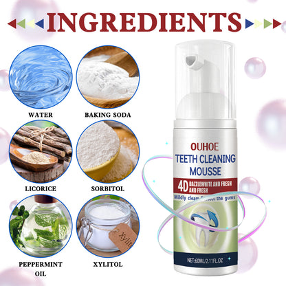 Tooth Cleaning Mousse, Mouth Clean Fresh Bright White Anti-decay Foam Toothpaste