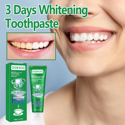 3 Days Whitening Toothpaste, Clean Mouth Odor To Yellow Tartar Haun White Teeth Gum Toothpaste