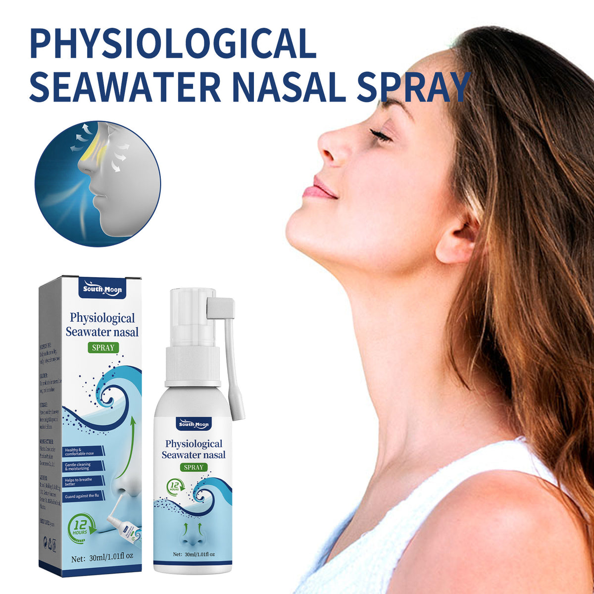Physiological Seawater Nasal Spray, Nasal Gentle Cleansing Nasal Nasal Itchy Spray