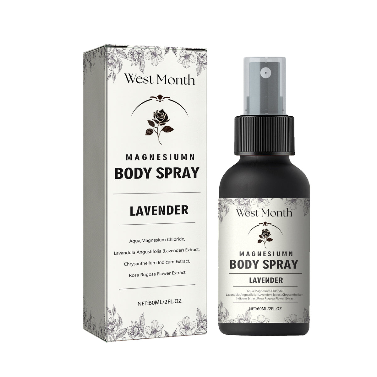 Magnesium Body Spray, Relieve Muscle Tension And Fatigue And Promote Body Relaxation Treatment Spray