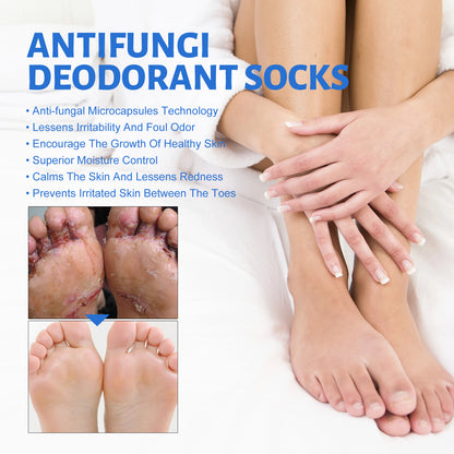Antifungal Deodorant Socks, Comfortable Breathable Non-slip Anti-foot Sweat Deodorant Foot Care Thermal Socks