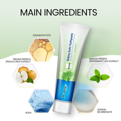 Baking Soda Toothpaste, Clean Tartar Stains Fresh Breath White Beauty Toothpaste