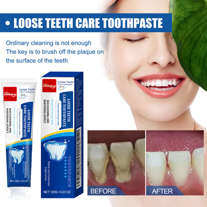 Loose Teeth Care Toothpaste, Freshen Breath Prevent Cavities Gum Care White Teeth Toothpaste