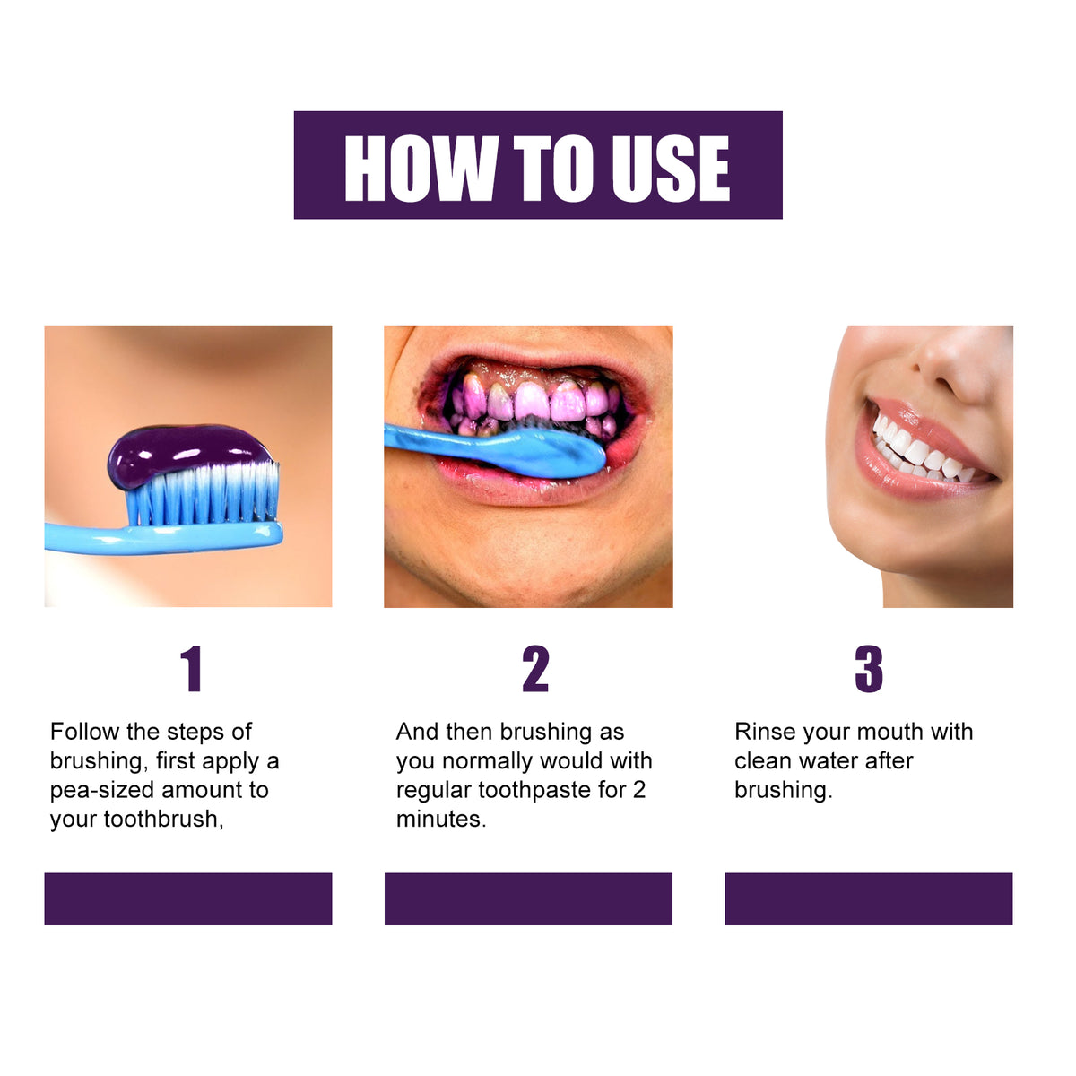 V34 Purple Toothpaste Beauty Teeth Stain Removal Anti-Pigmentation Yellow Teeth Clean White Bright White