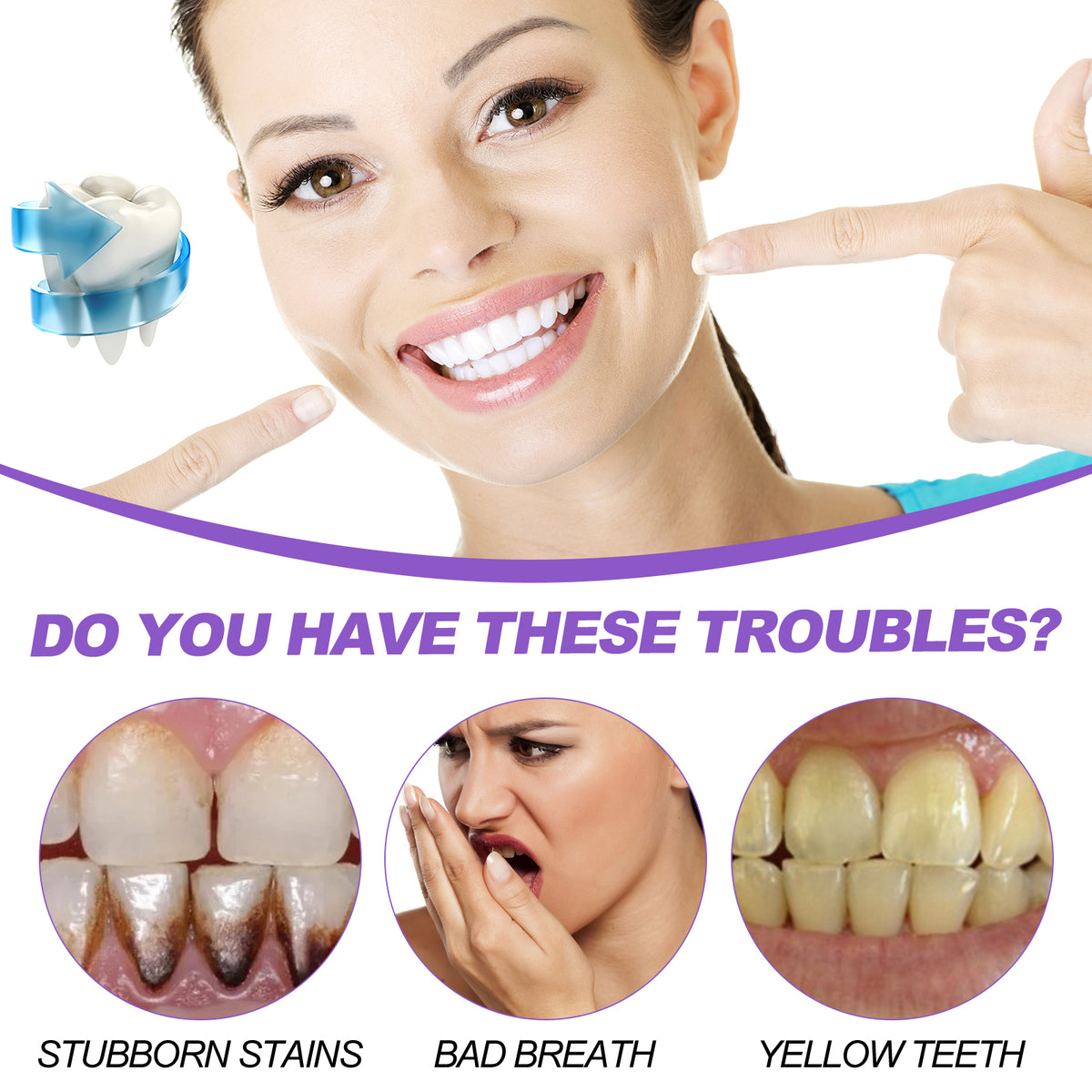 V34 Purple Toothpaste, Repair Teeth Mouth Clean Breath Fresh White Toothpaste