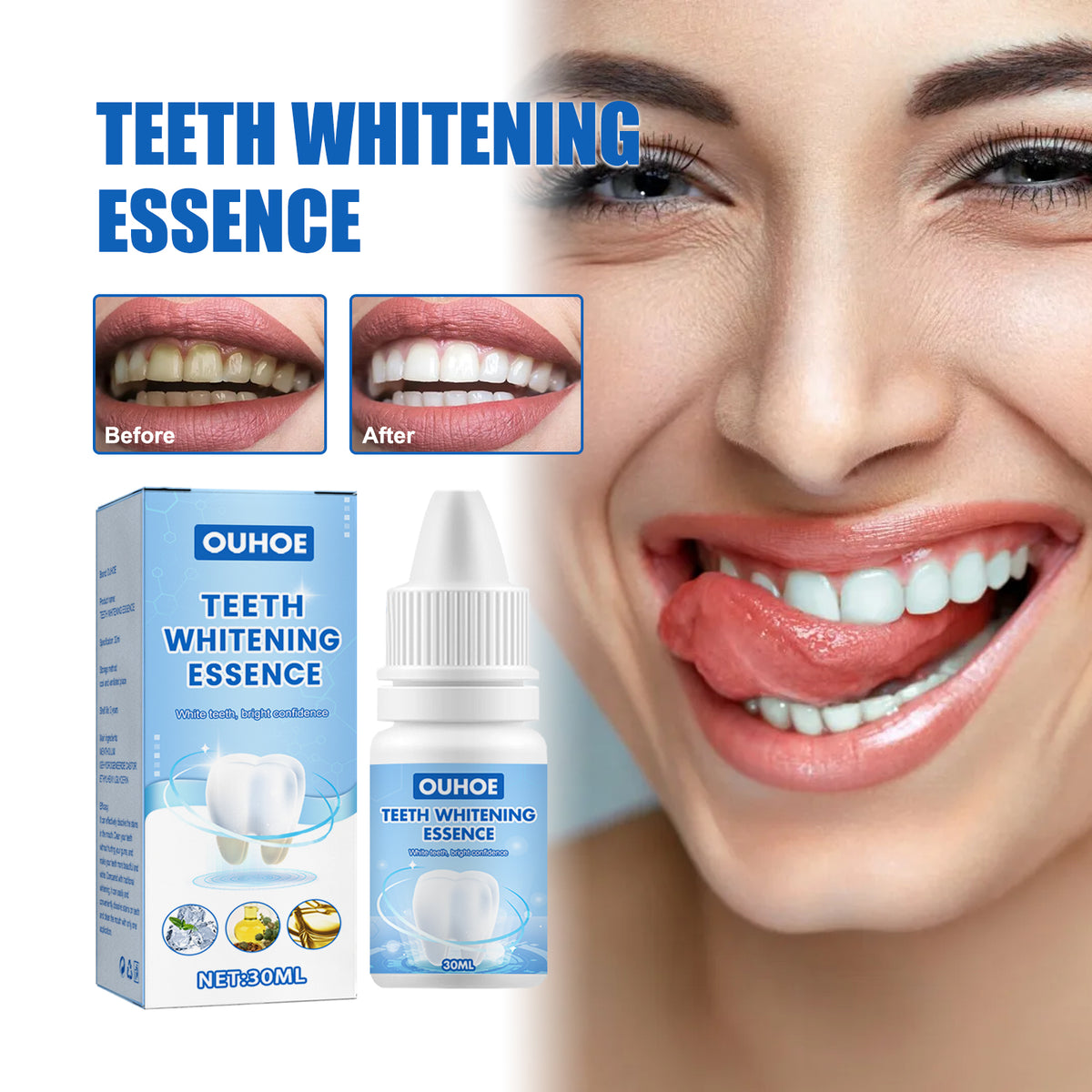 Teeth Whitening Serum, Removing Plaque Smoke Stain Bad Breath Teeth And Oral Cleaning Care Serum
