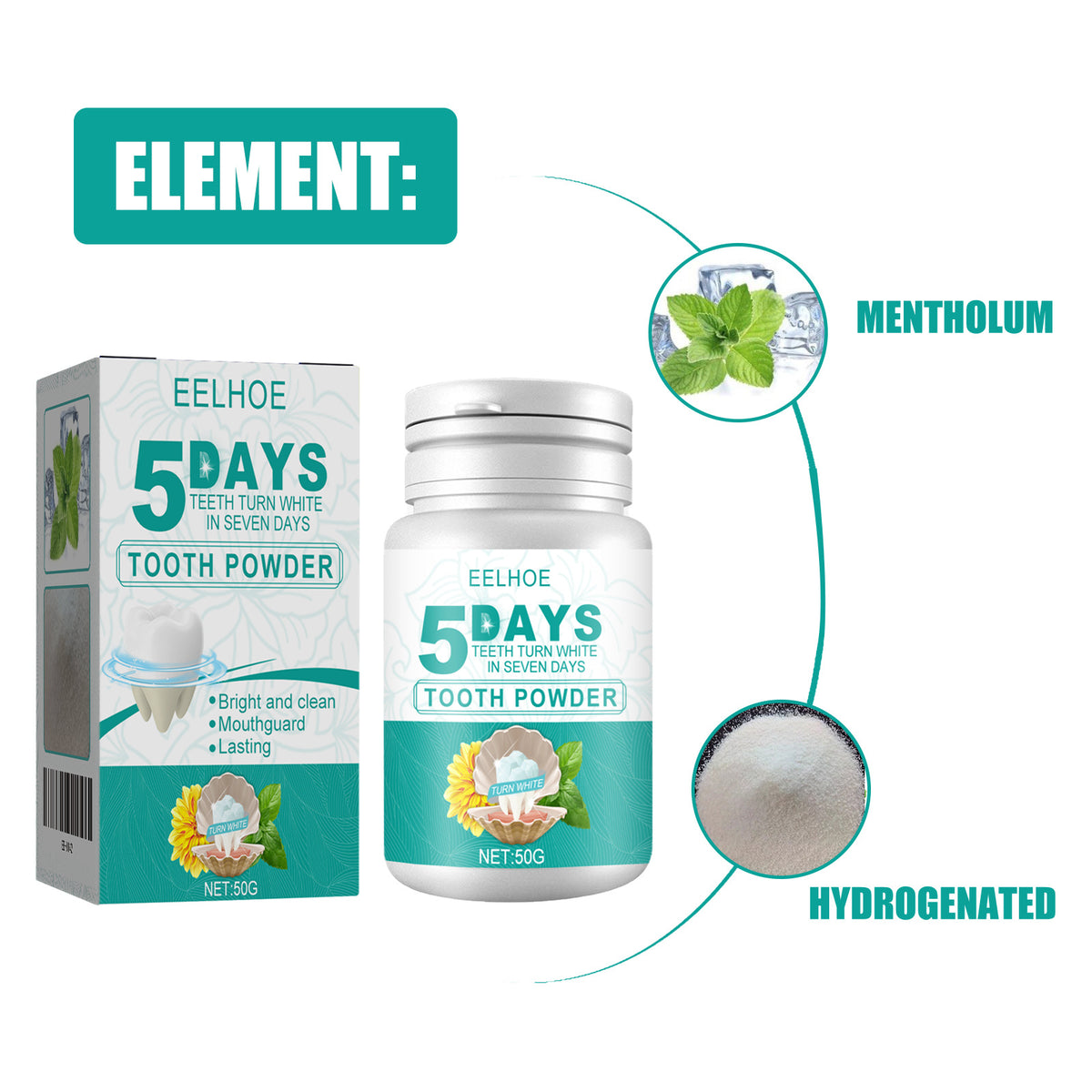 5 Day Whitening Tooth Powder, Clean Teeth Remove Dirt Plaque Fresh Mouth Clean Teeth Powder