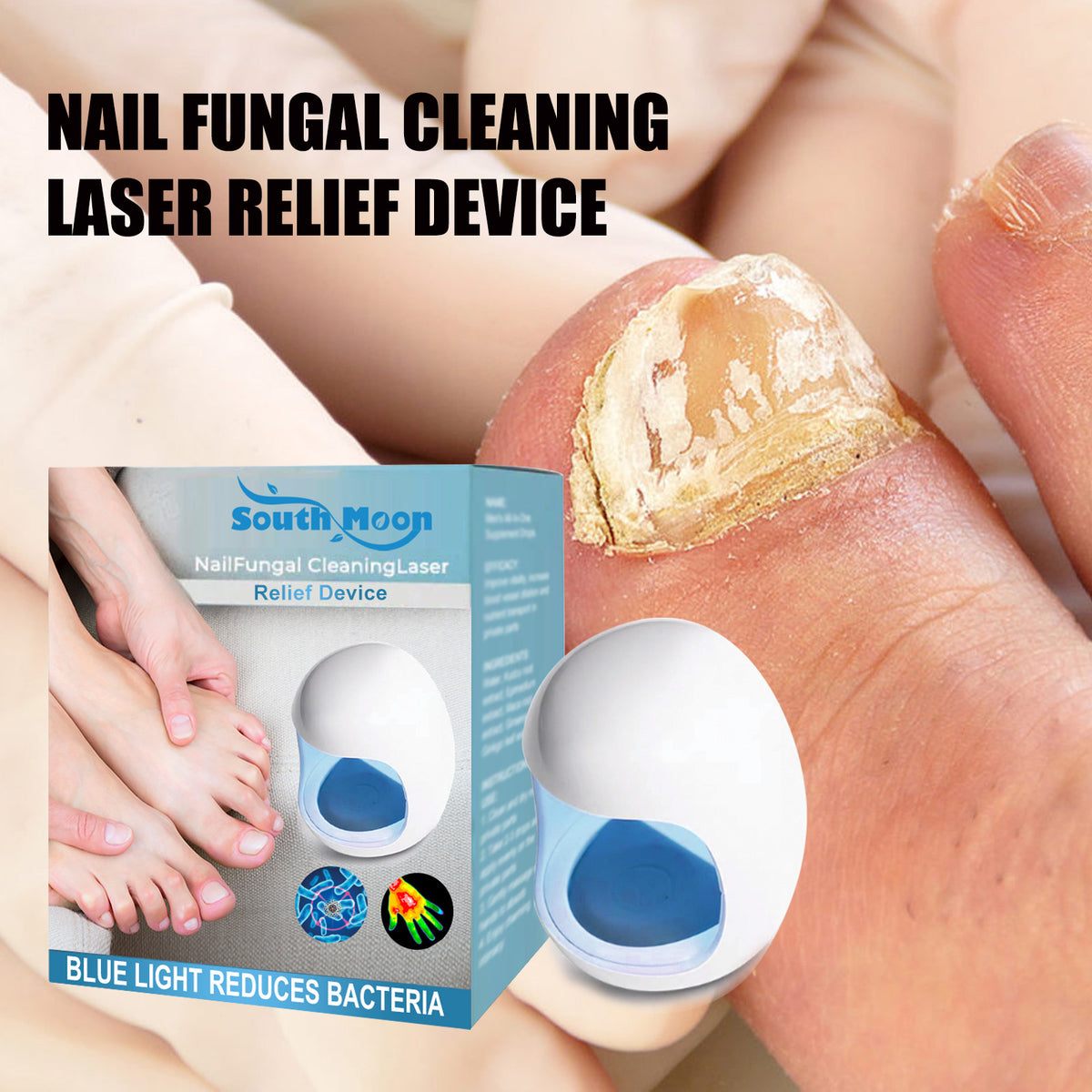 Nail Fungal Cleaning Laser Relief Device, Gray Nail Bad Nail Thickening Soft Nail Bright Nail Care Instrument