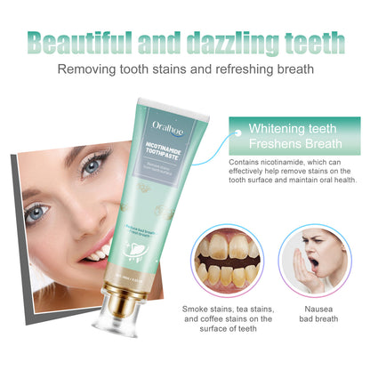 Nicotinamide Toothpaste, Whitening Teeth Clean Tartar Yellow Teeth Fresh Breath Care For Oral Toothpaste