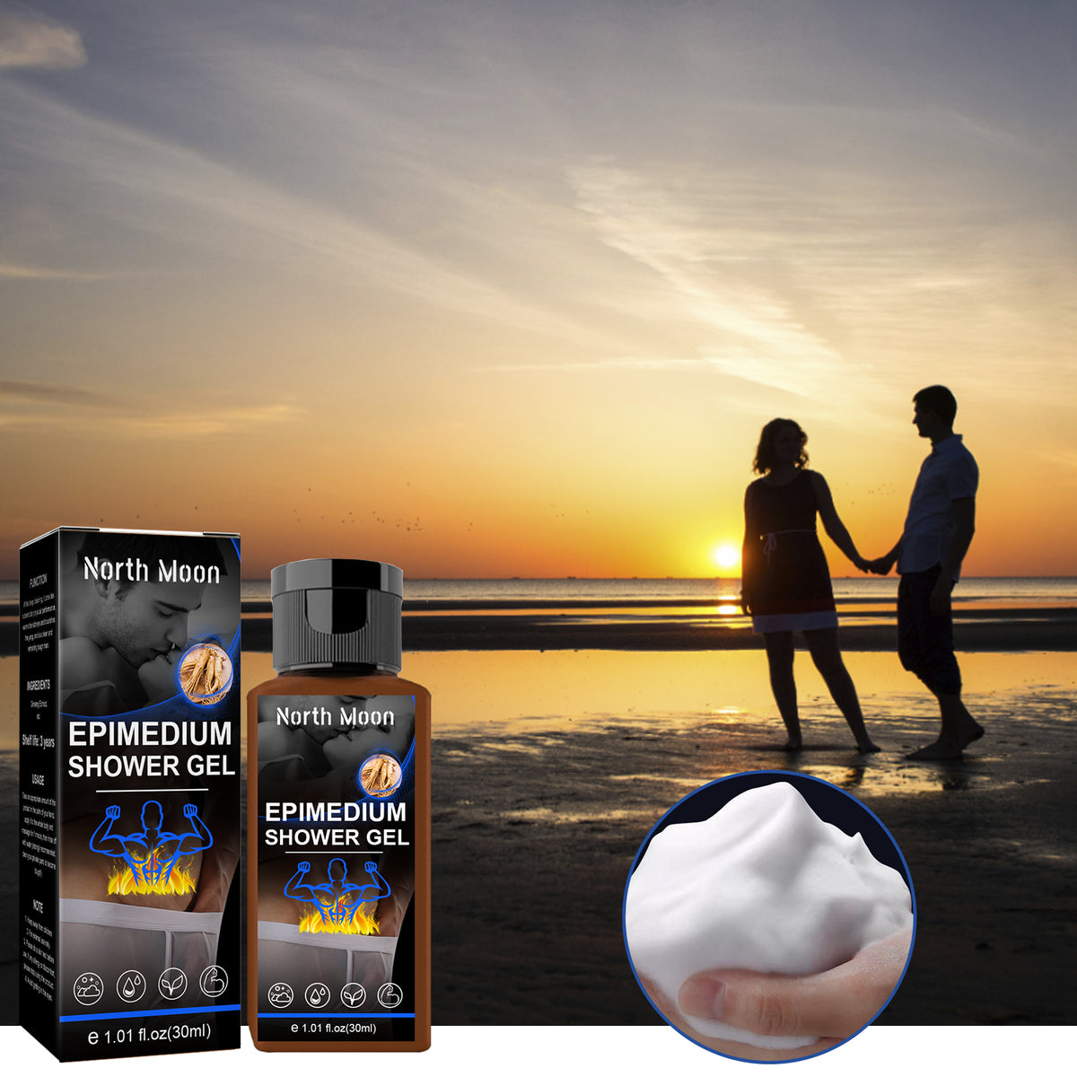 Epimedium Shower Gel, Body Odor Private Parts Clean Refreshing Enhance Endurance Body Wash