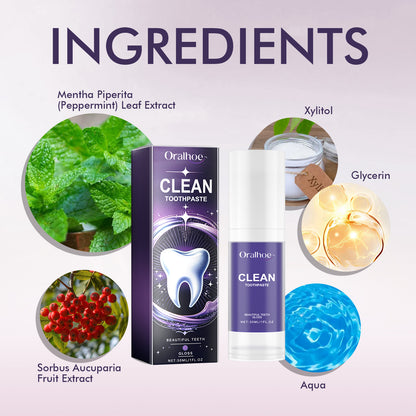 Clean Toothpaste, Teeth Yellow Stains Breath Care Mouth Clean White Toothpaste